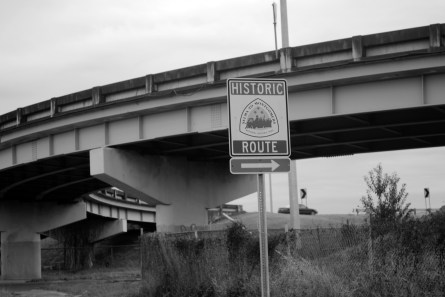 Historic Route Freeway Shot BW