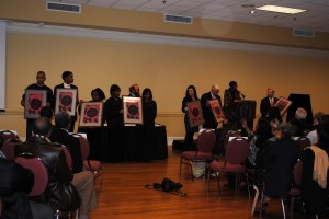 Rosa Parks Museum ambassadors present Wishes Do Come True Posters to the Mayor of Montgomery and the Chancellor of Troy University!